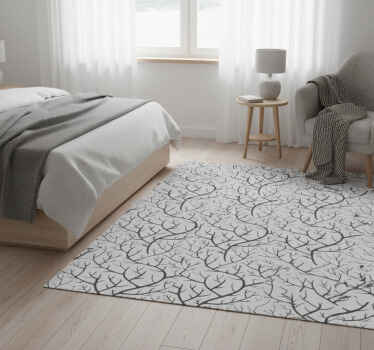 Tapete vinílico quarto galhos cinzas finos com pássaros - TenStickers