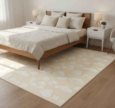 Tapete vinílico quarto com design de cogumelos bege - TenStickers