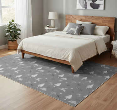 Tapete vinílico quarto veados cinzentos - TenStickers