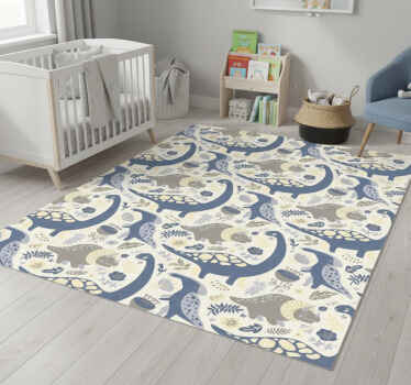 Tapete vinílico quarto dinossauros azuis nórdicos - TenStickers