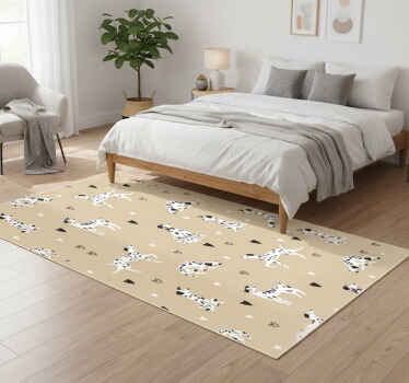 Tapete vinílico quarto padrão de cães desenhados bege - TenStickers