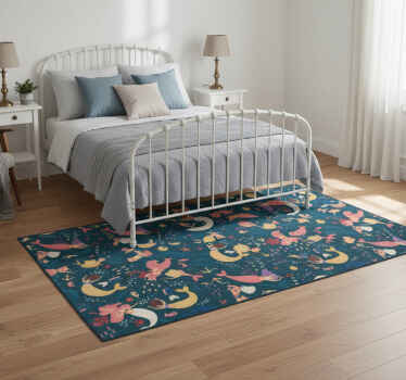 Tapete vinílico quarto padrão de sereia azul escura - TenStickers