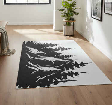 Nature vinyl rug mountain range design - TenStickers