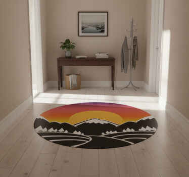 Alfombra vinílica naturaleza montaña y bosque - TenVinilo