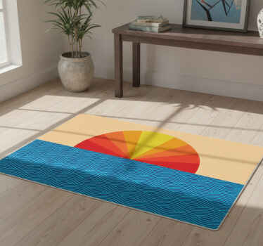 Alfombra vinílica naturaleza atardecer vintage - TenVinilo