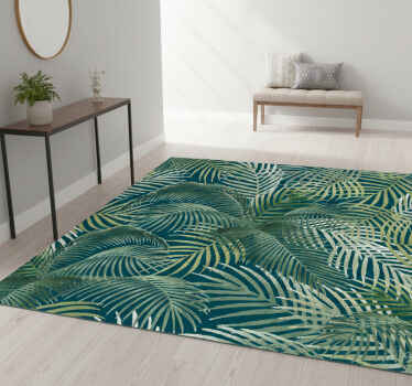 Přírodní vinylový koberec s tropickým listovým vzorem - TenStickers