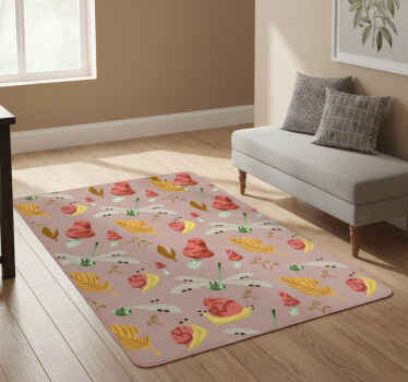 Alfombra vinílica naturaleza patrón de fauna y flora otoño - TenVinilo