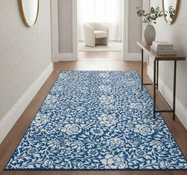 Alfombra vinílica naturaleza flora azul marino - TenVinilo