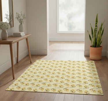 Alfombra vinílica naturaleza patrones de mimosas - TenVinilo