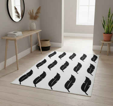 Nature vinyl rug with floating feather design - TenStickers