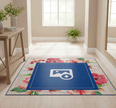 Nature vinyl rug hibiscus floral pattern - TenStickers
