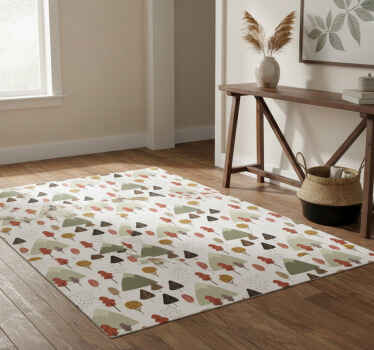 Nature vinyl rug with playful tree designs - TenStickers
