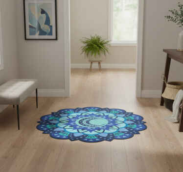 Nature vinyl rug elaborate botanical design - TenStickers