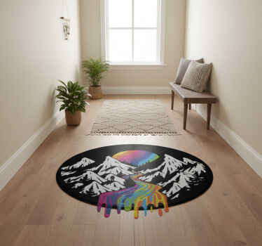 Nature vinyl rug rainbow mountain landscape - TenStickers