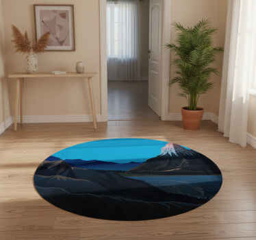 Nature vinyl rug mountain landscape view - TenStickers