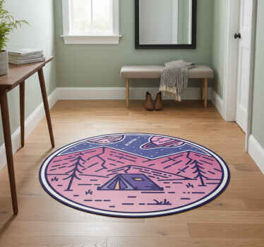 Nature vinyl rug camping adventure landscape - TenStickers