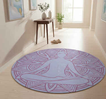 Nature vinyl rug meditative figure mandala - TenStickers