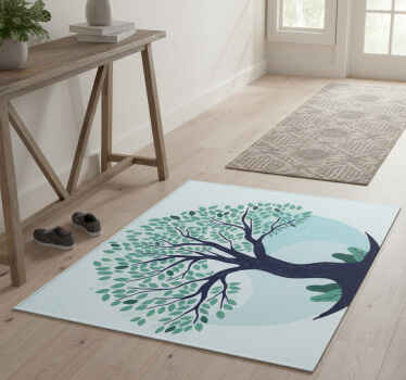 Nature vinyl rug lush tree pattern - TenStickers