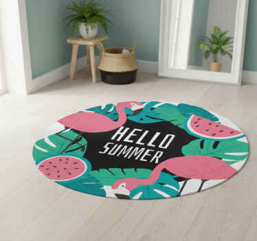 Nature vinyl rug tropical flamingo design - TenStickers
