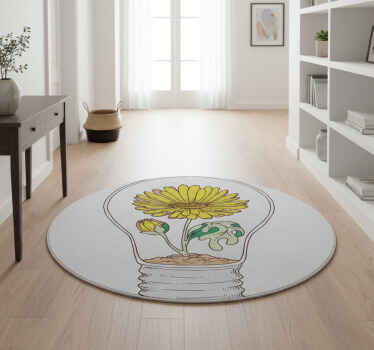 Nature vinyl rug blooming light bulb - TenStickers