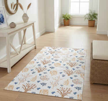 Nature vinyl rug stylish coral design - TenStickers