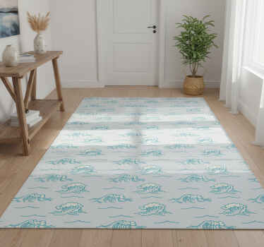 Alfombra vinílica naturaleza diseño de olas - TenVinilo