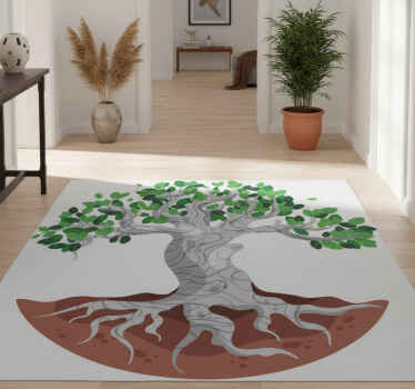 Alfombra vinílica naturaleza raíces de árbol estilizadas - TenVinilo
