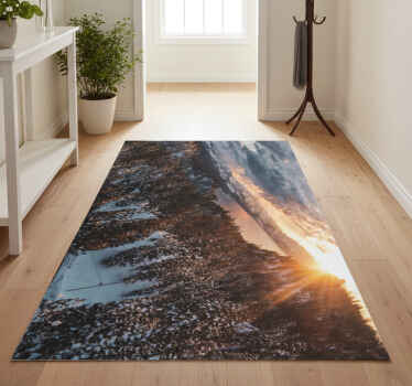 Alfombra vinílica naturaleza paisaje de bosque frondoso - TenVinilo