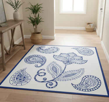 Alfombra vinílica naturaleza paisley botánico - TenVinilo