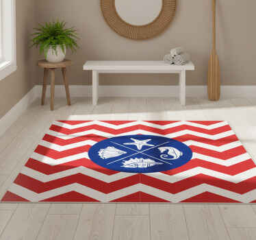 Alfombra vinílica naturaleza con patrón de conchas marinas - TenVinilo