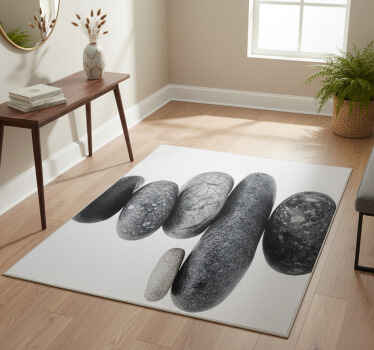 Alfombra vinílica naturaleza arreglo de piedras apiladas - TenVinilo