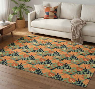 Vinil podovi cvijeće i biljke s velikim jesenskim lišćem - TenStickers