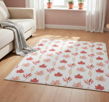 Vinil podovi cvijeće i biljke uz ružičaste jesenske listove - TenStickers