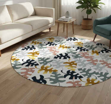 Vinil podovi cvijeće i biljke zlatni i višebojni listovi - TenStickers