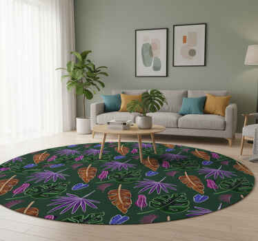 Vinil podovi cvijeće i biljke geometrijski neon ekran - TenStickers