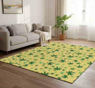 Vinil podovi cvijeće i biljke bez šavova kanabisa - TenStickers