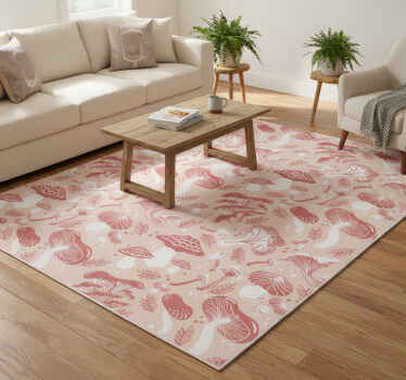 Vinil podovi cvijeće i biljke gljive u šumi na bež pozadini - TenStickers