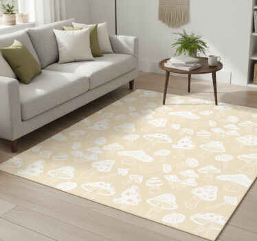 Vinil podovi cvijeće i biljke dizajn bež gljiva - TenStickers