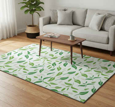 Vinil podovi cvijeće i biljke uzorak malih zelenih listova - TenStickers