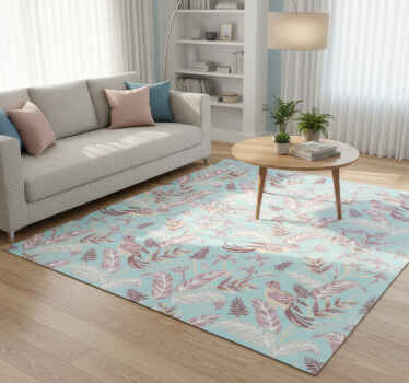 Vinil podovi cvijeće i biljke plavi i ružičasti uzorak - TenStickers