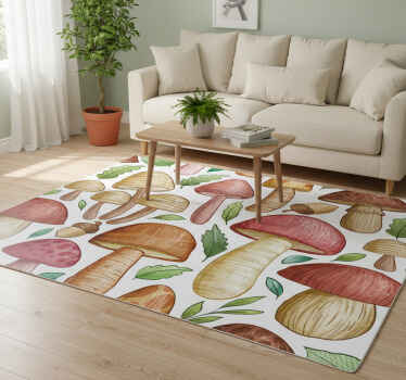 Vinil podovi cvijeće i biljke šareni uzorak gljiva - TenStickers