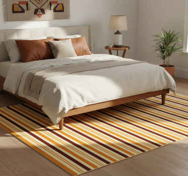 Bedroom vinyl rug retro orange and brown design - TenStickers