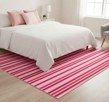 Bedroom vinyl rug with diagonal stripe pattern - TenStickers