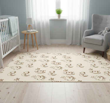 Cute design elephant duck and horse bedroom vinyl rug - TenStickers