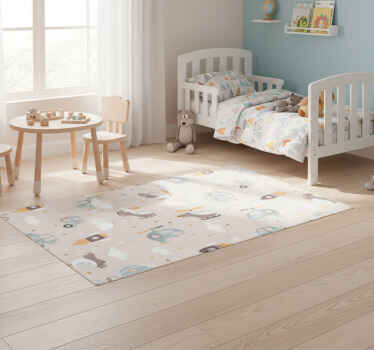Cute design illustration for kids bedroom vinyl rug - TenStickers