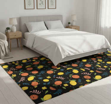 Bedroom vinyl rug citrus fruits with leaves design - TenStickers