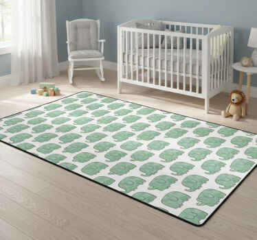 Bedroom vinyl rug with adorable elephant pattern - TenStickers