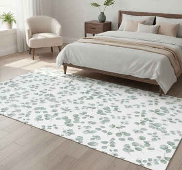 Bedroom vinyl rug elegant watercolor floral pattern - TenStickers
