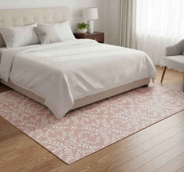 Bedroom vinyl rug with vintage leaf design - TenStickers