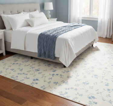 Bedroom vinyl rug classic blue meadow trail - TenStickers